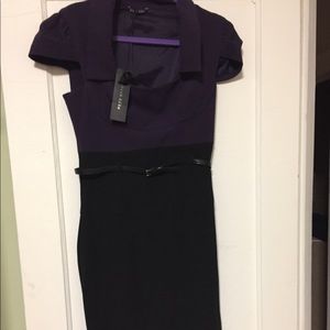 Black Halo Purple and Black Dress Size 8